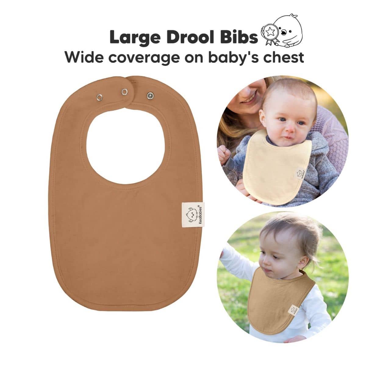KeaBabies Urban Organic Baby Bibs Set - Terracotta