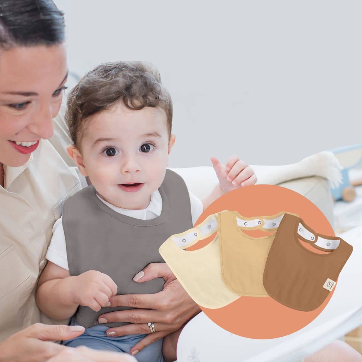 KeaBabies Urban Organic Baby Bibs Set - Terracotta