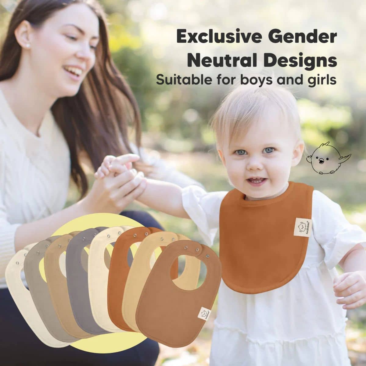 KeaBabies Urban Organic Baby Bibs Set - Terracotta