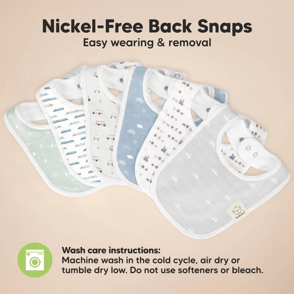 KeaBabies Urban Organic Baby Bibs Set - Vessels