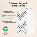 KeaBabies Urban Organic Burp Cloths - Grayscape