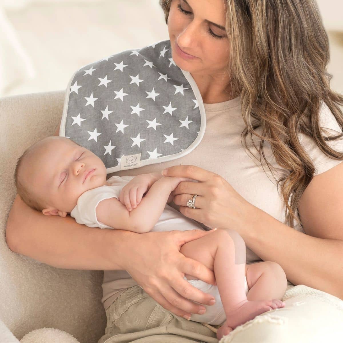 KeaBabies Urban Organic Burp Cloths - Grayscape