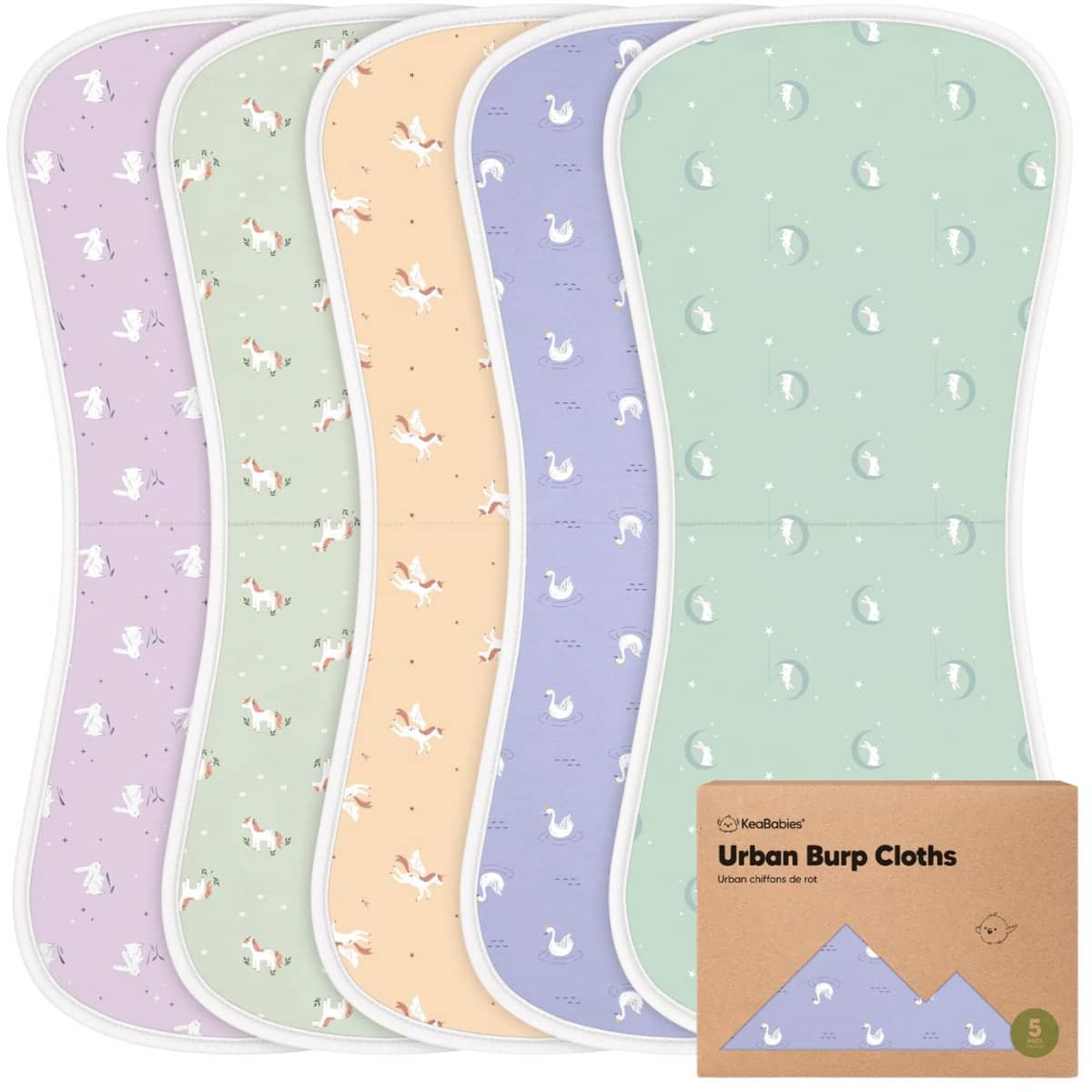 KeaBabies Urban Organic Burp Cloths - Lunaris