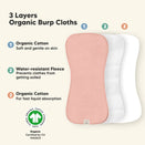 KeaBabies Urban Organic Burp Cloths - Mauve