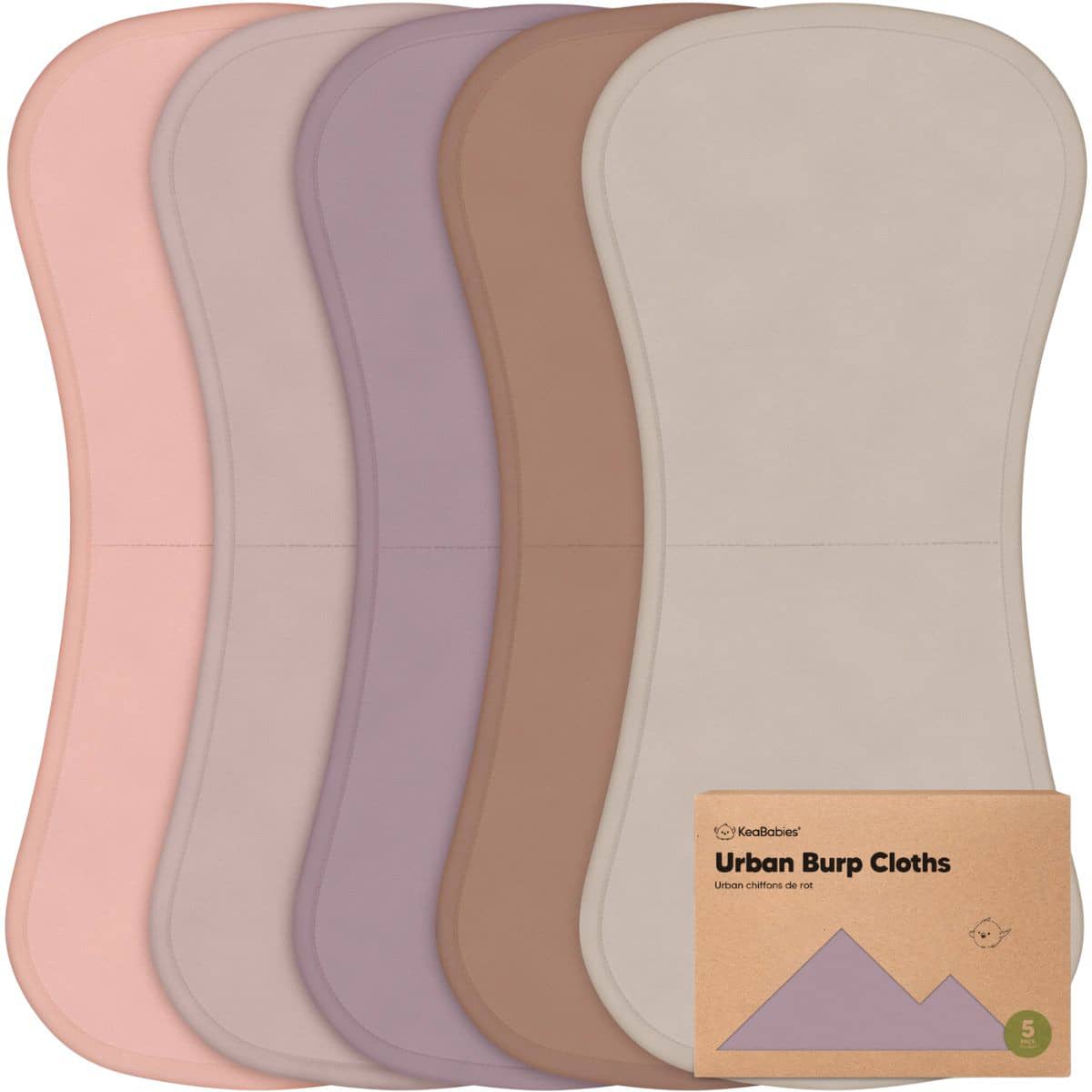 KeaBabies Urban Organic Burp Cloths - Mauve
