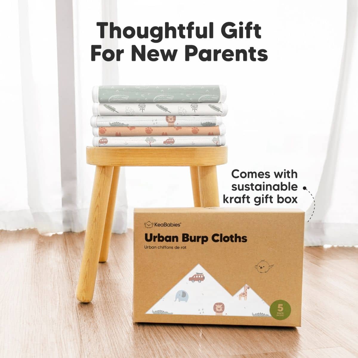 KeaBabies Urban Organic Burp Cloths - Wilderness