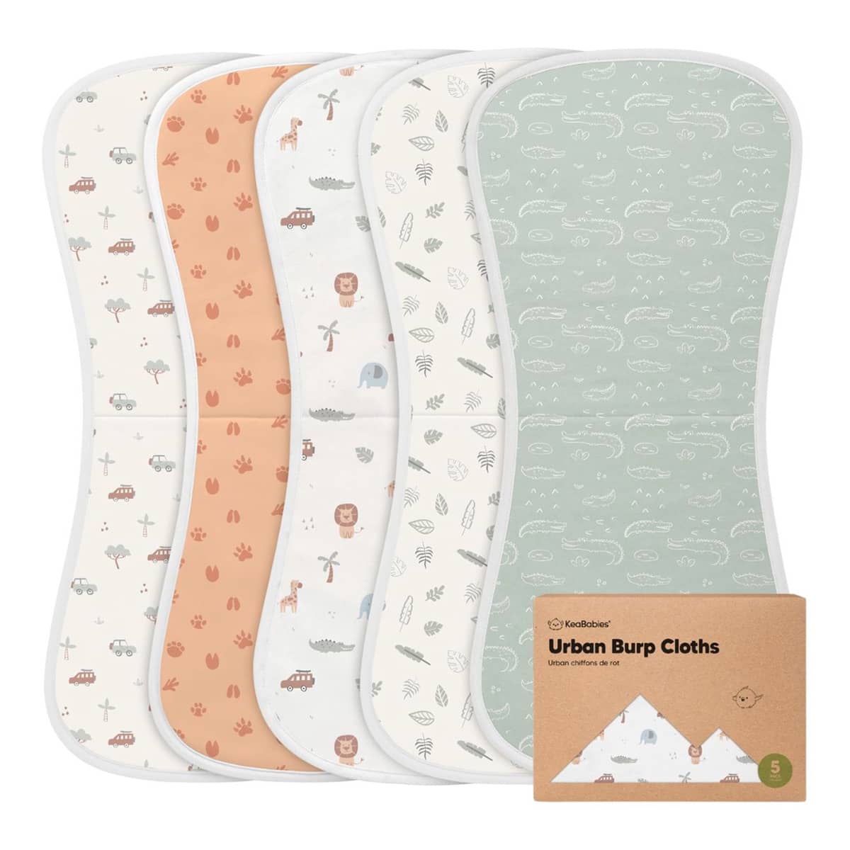 KeaBabies Urban Organic Burp Cloths - Wilderness