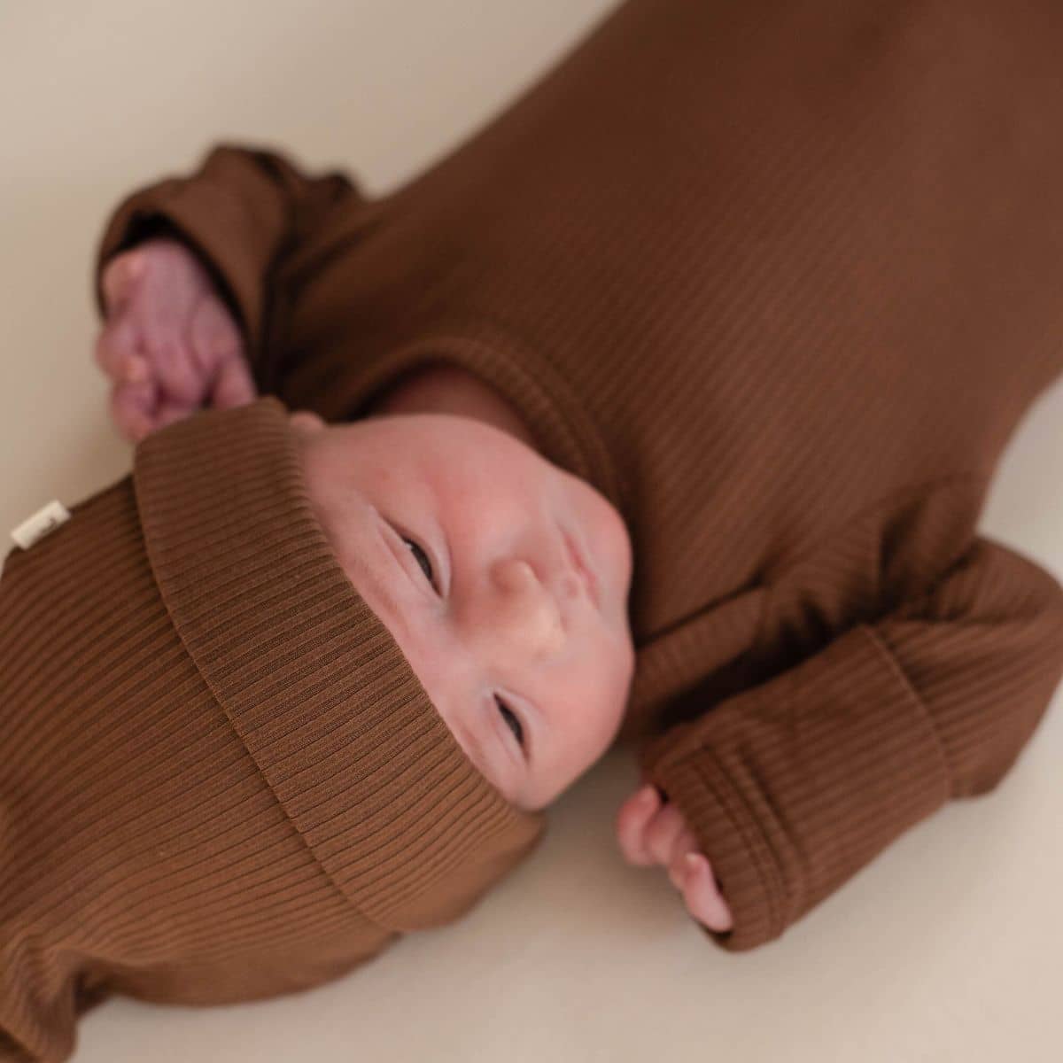 Kiin Baby Bamboo Newborn Gown - Chocolate
