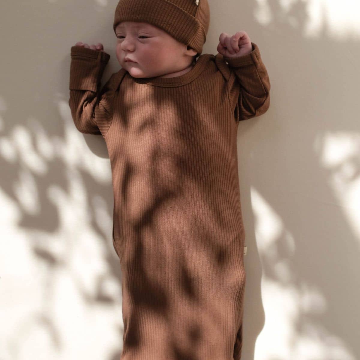 Kiin Baby Bamboo Newborn Gown - Chocolate