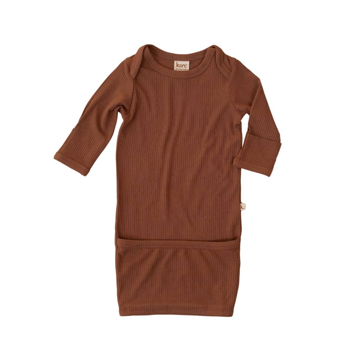Kiin Baby Bamboo Newborn Gown - Chocolate
