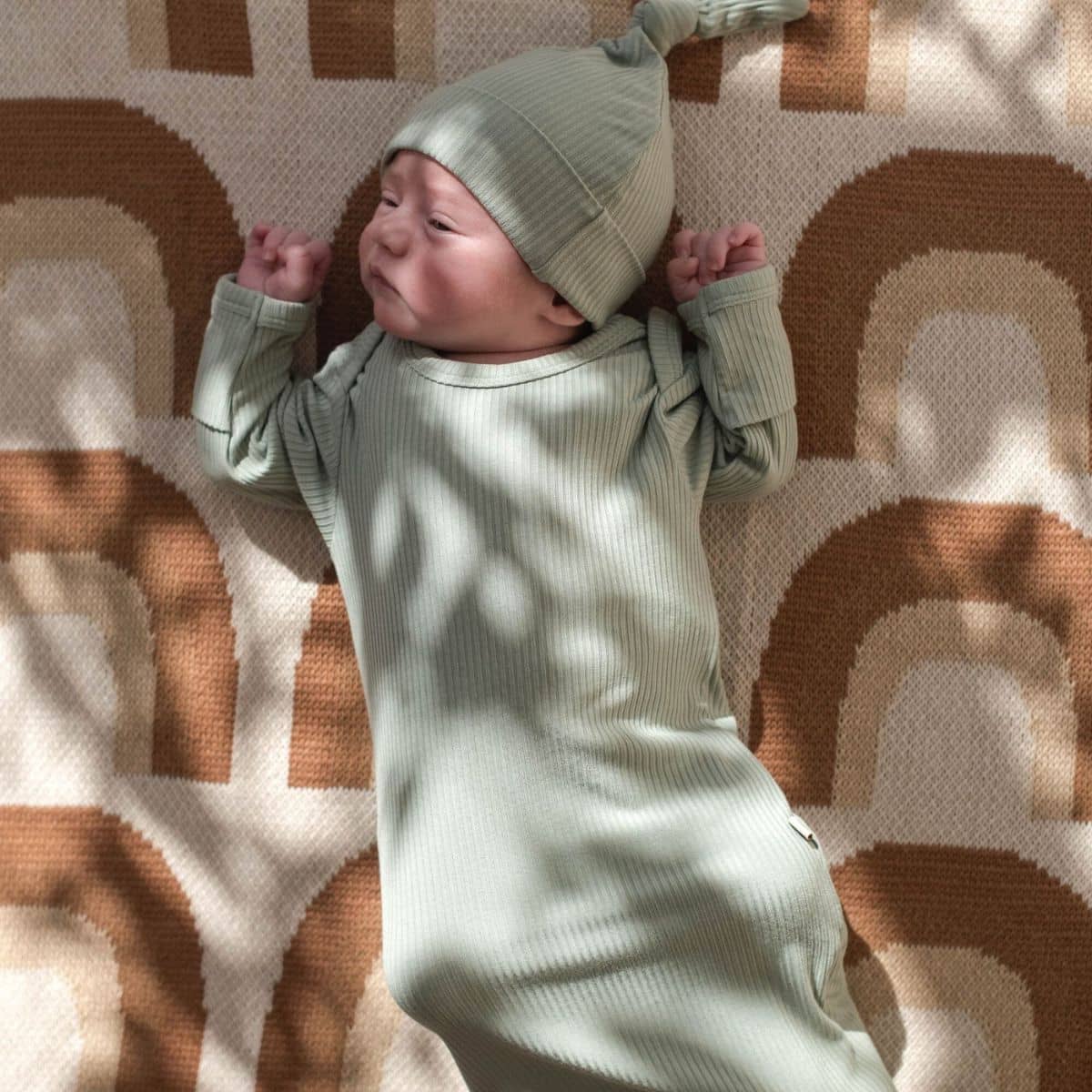 Kiin Baby Bamboo Newborn Gown - Sage
