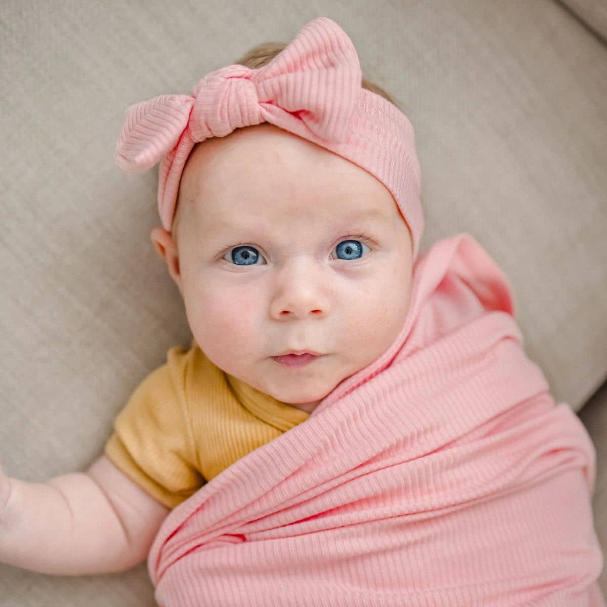 Kiin Baby Bamboo Stretch Bow Headband - Peony
