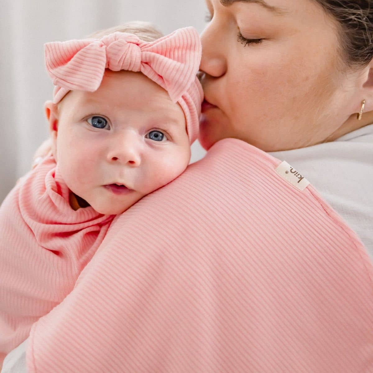 Kiin Baby Burp Cloth - Peony Rib