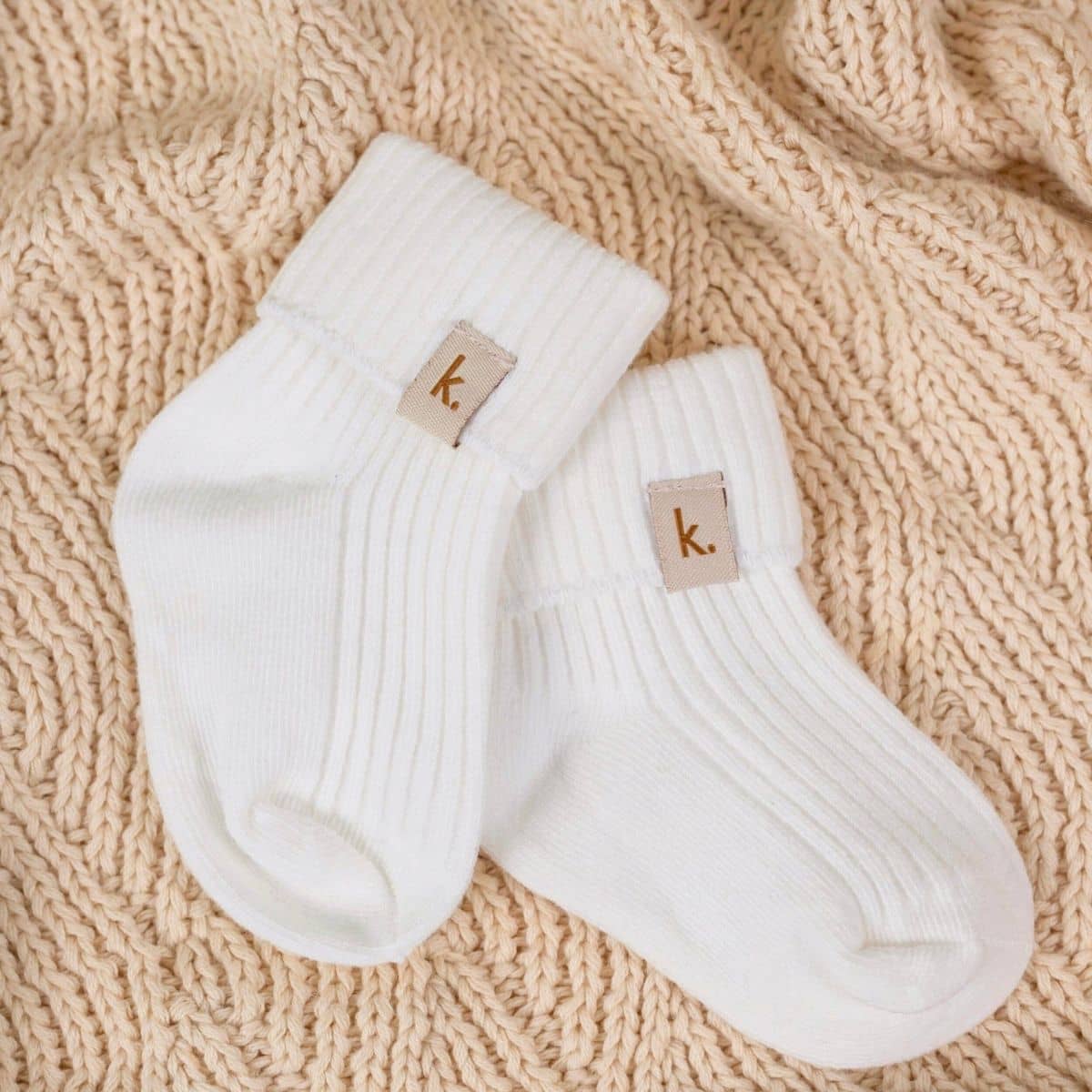 Kiin Baby Cotton Ribbed Baby Socks - Ivory