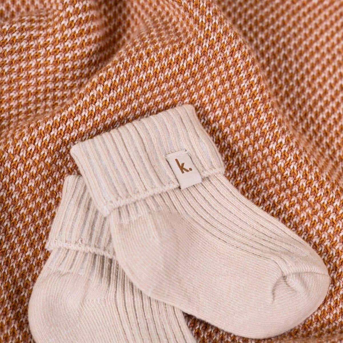 Kiin Baby Cotton Ribbed Baby Socks - Oat