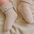 Kiin Baby Cotton Ribbed Baby Socks - Oat