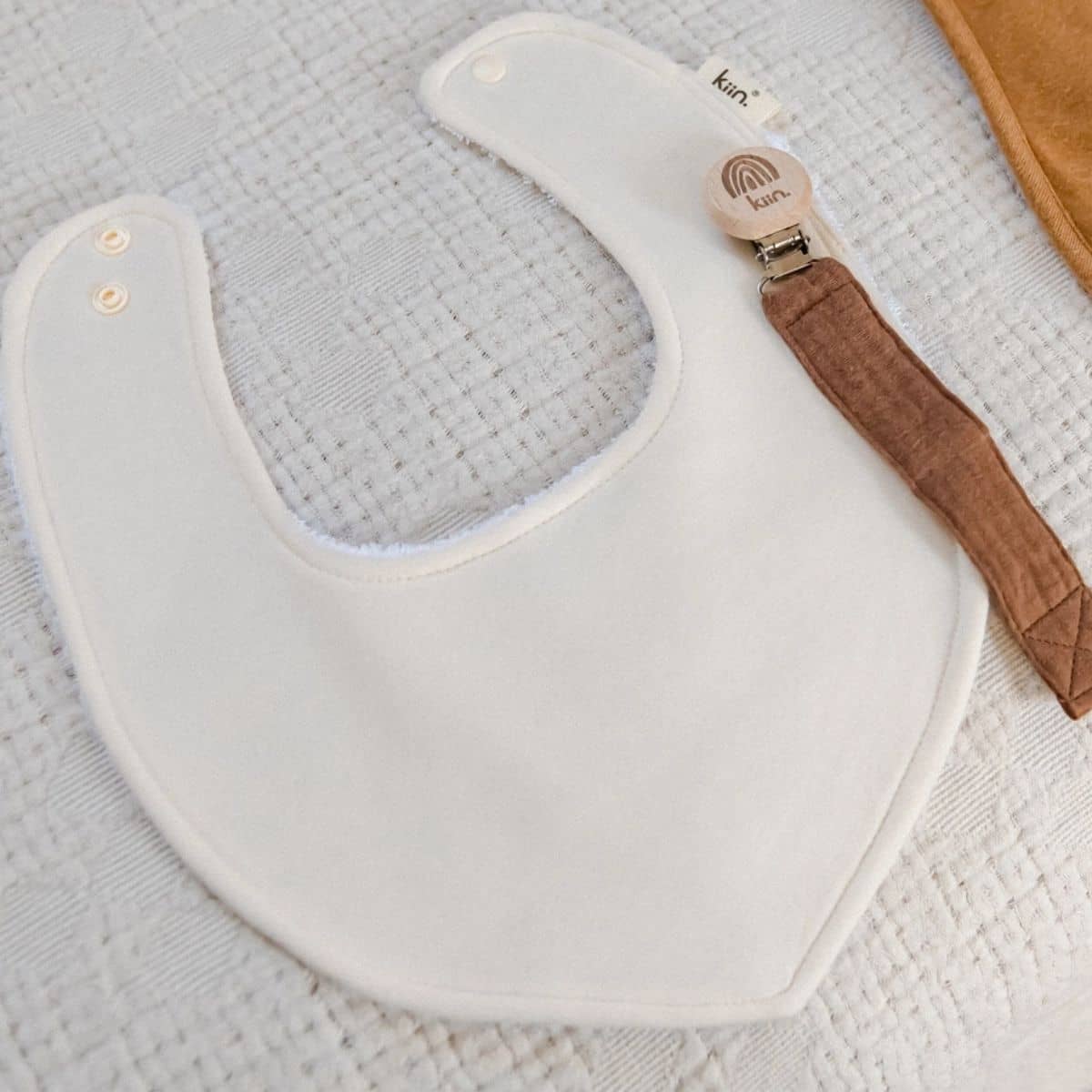 Kiin Baby Dribble Bib Jersey Cotton - Ivory