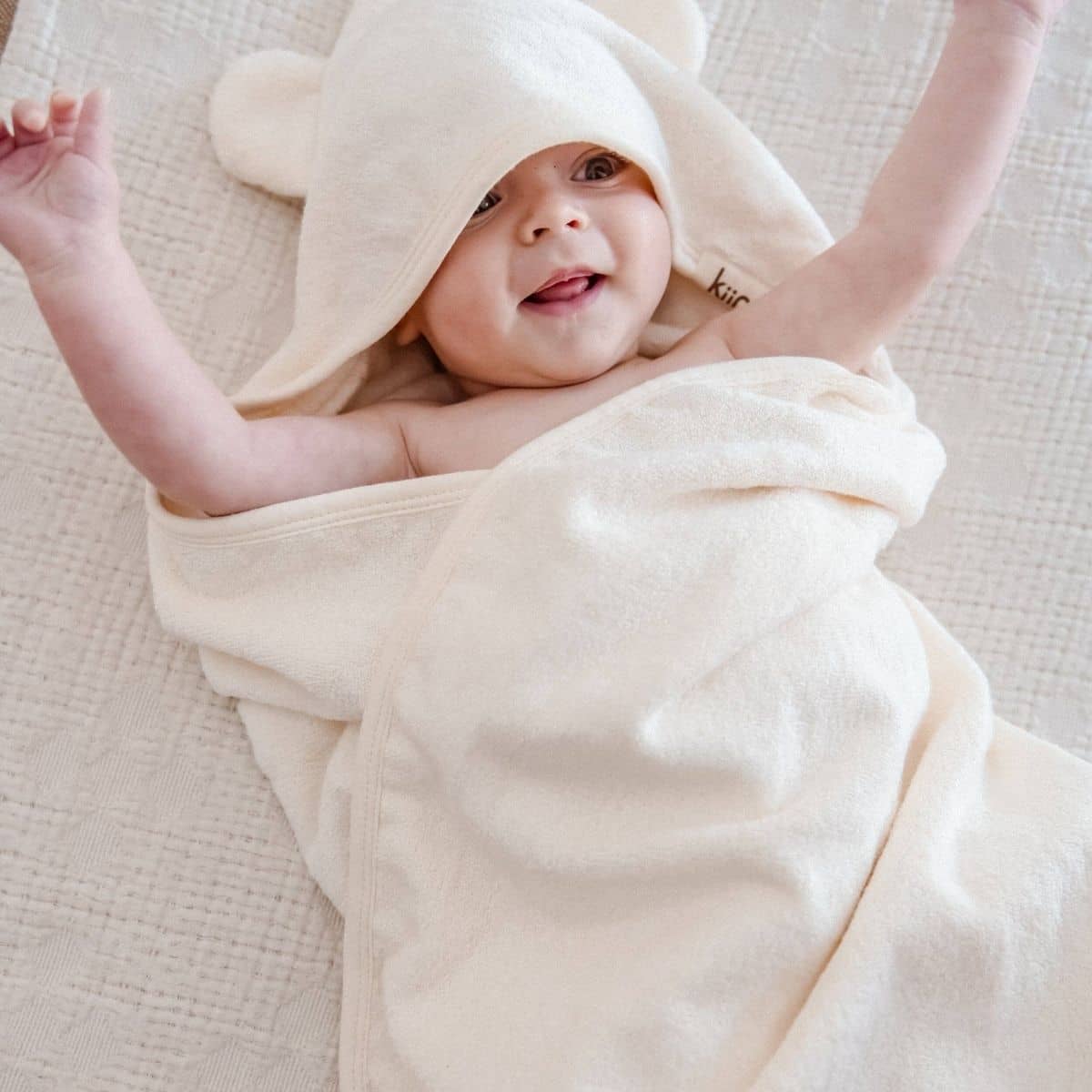 Kiin Baby Hooded Towel - Ivory