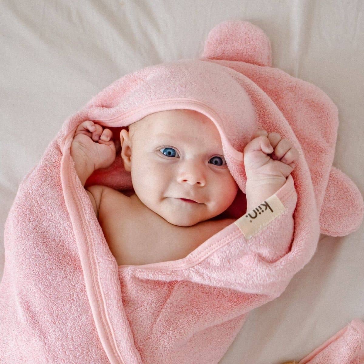 Kiin Baby Hooded Towel - Peony