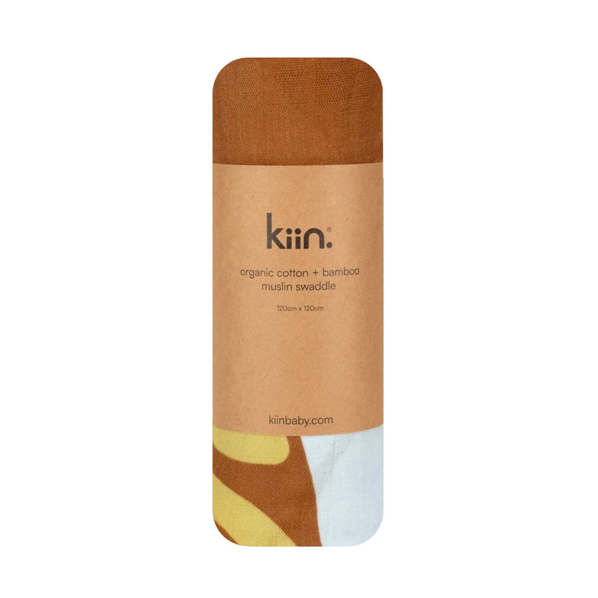Kiin Baby Organic Muslin Swaddle - Fleur - Umber