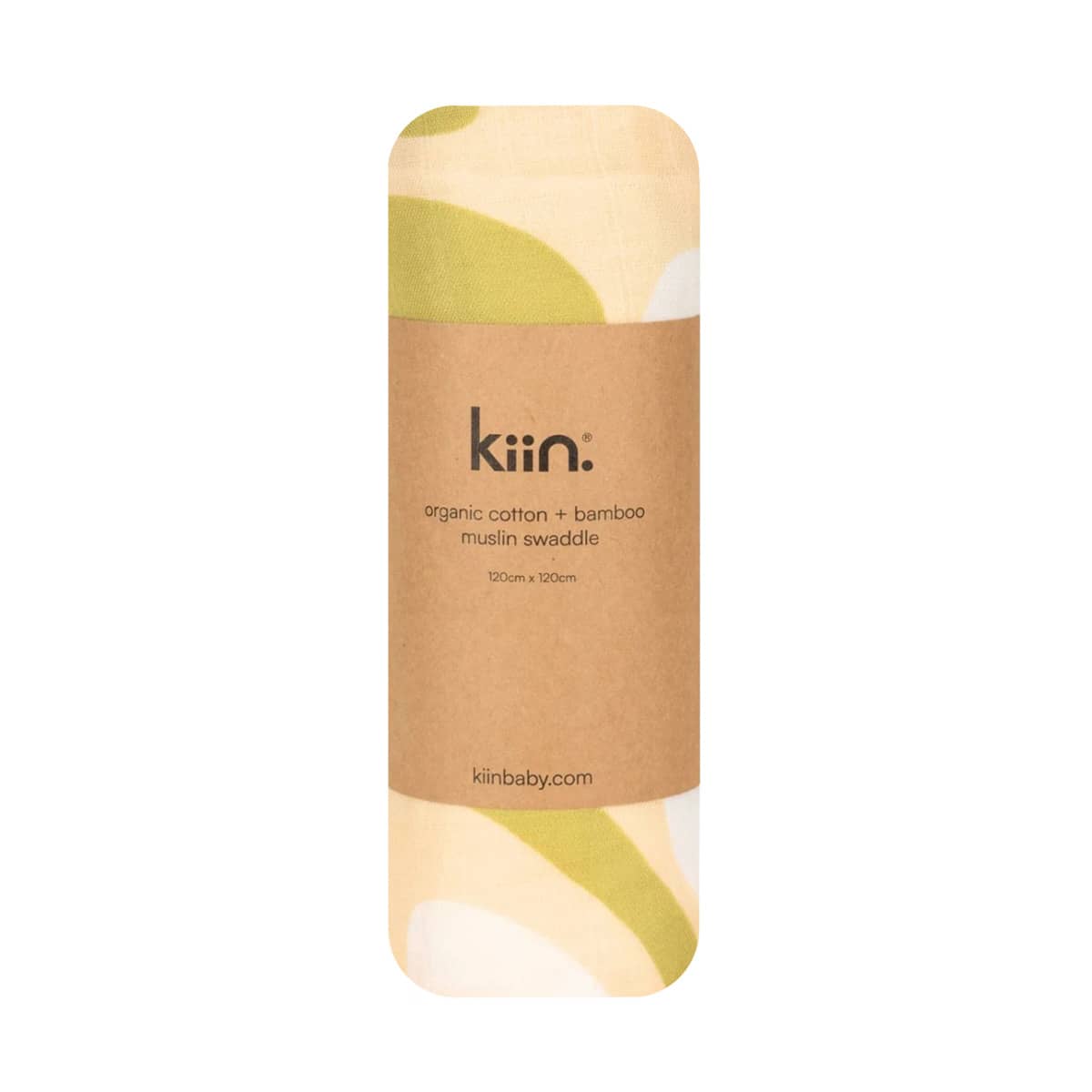 Kiin Baby Organic Muslin Swaddle - Fleur - Warm Oat