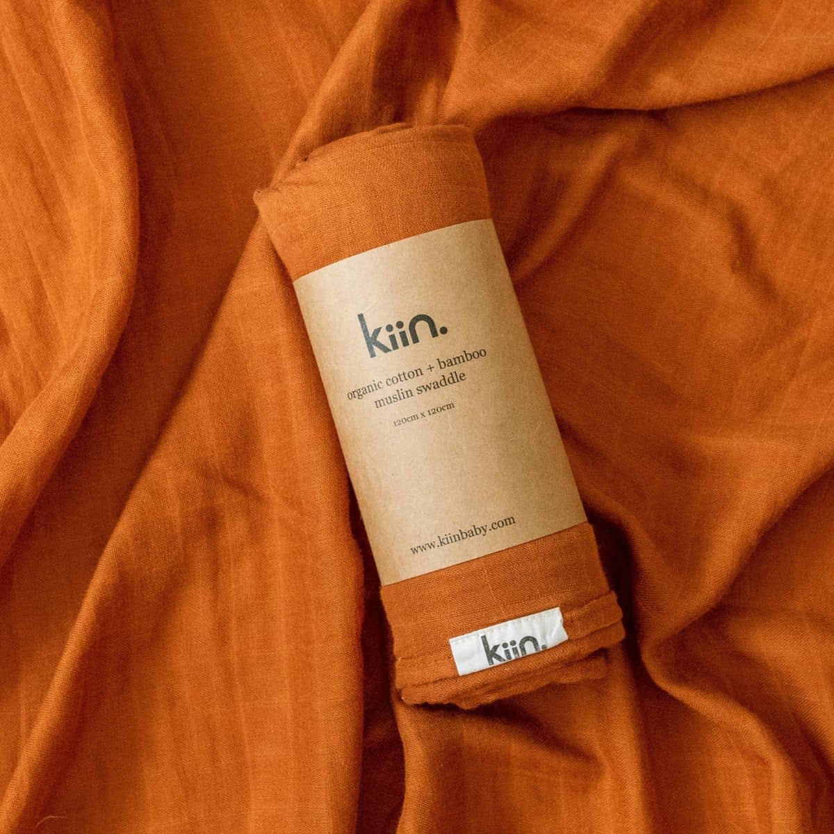 Kiin Baby Organic Muslin Swaddle - Rust
