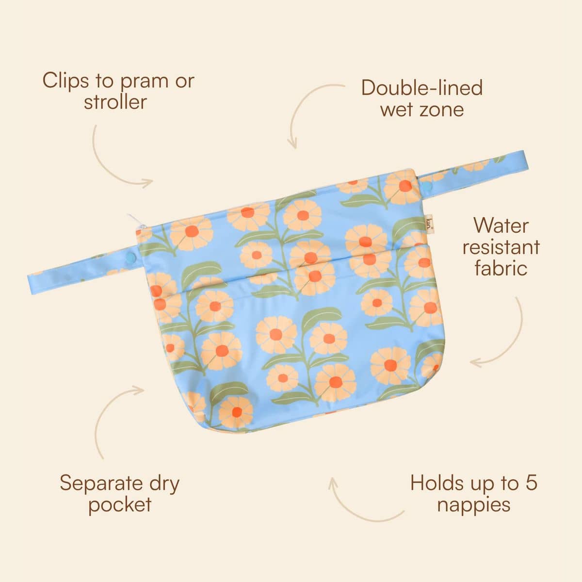 Kiin Baby Reusable Wet Bag - Medium - Cosmos