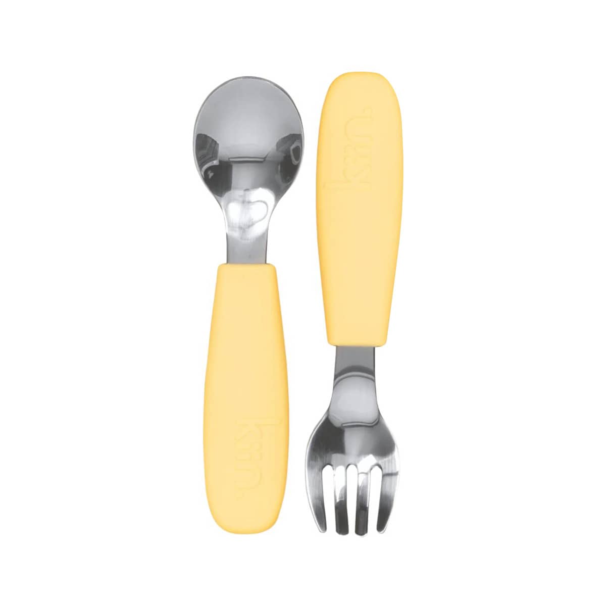 Kiin Baby Silicone + Stainless Steel Cutlery Set - Buttercup