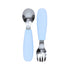 Kiin Baby Silicone + Stainless Steel Cutlery Set - Pastel Sky