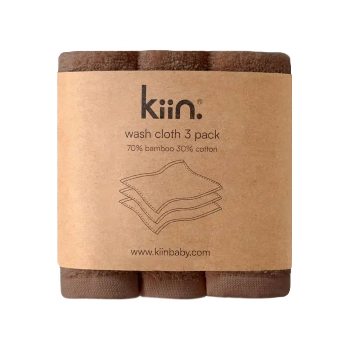 Kiin Baby Wash Cloths - Chocolate