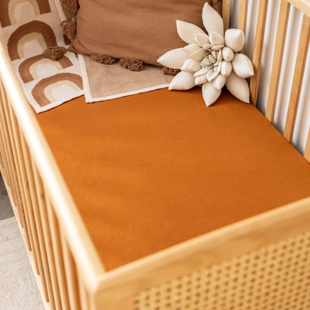 Kiin Baby Organic Cot Sheet - Rust