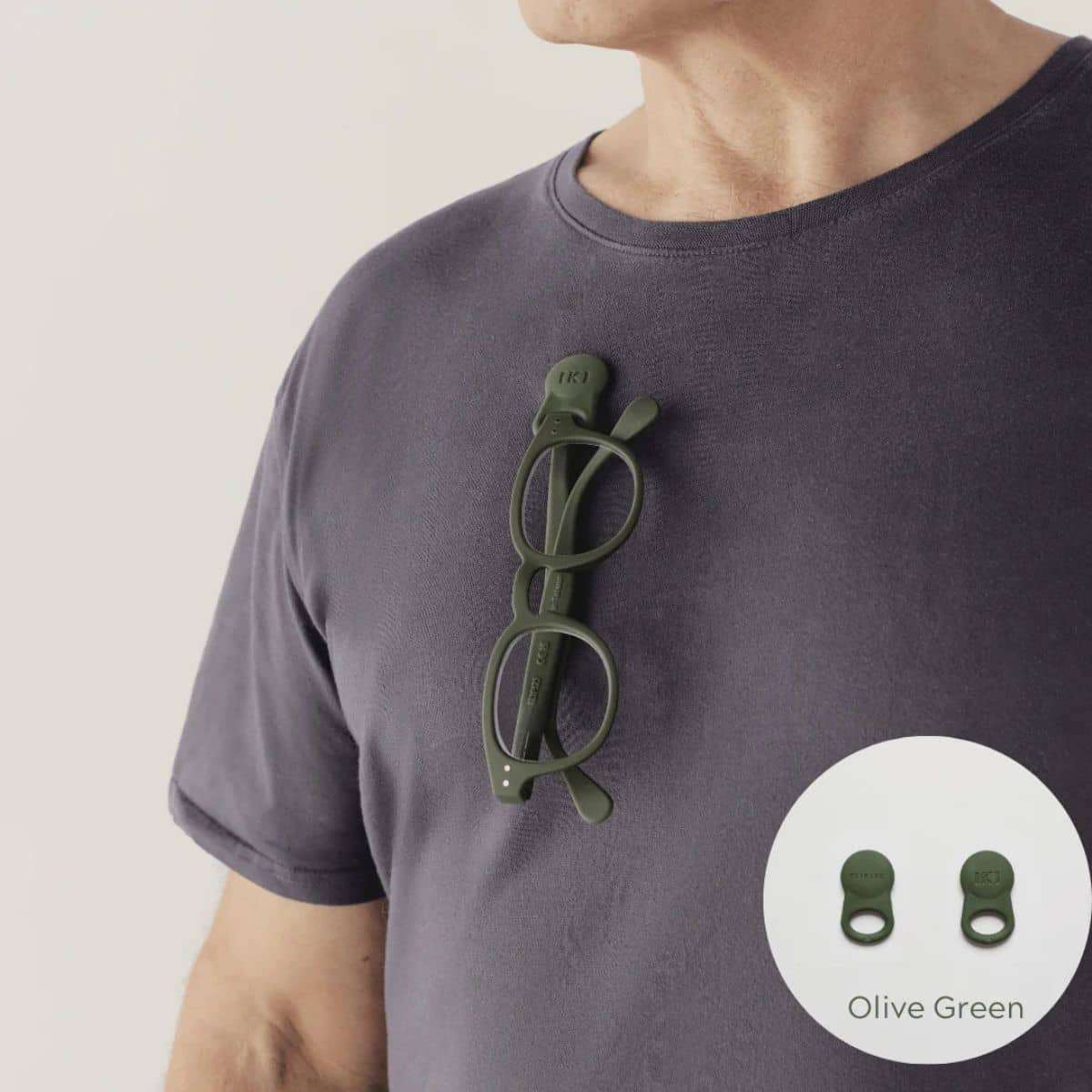 Klipsta Spex Glasses Clips - Olive Green