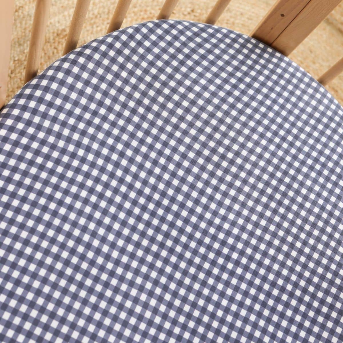 Kynd Baby Fitted Cot Sheet - Navy Gingham