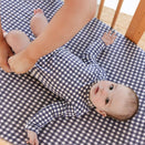 Kynd Baby Fitted Cot Sheet - Navy Gingham