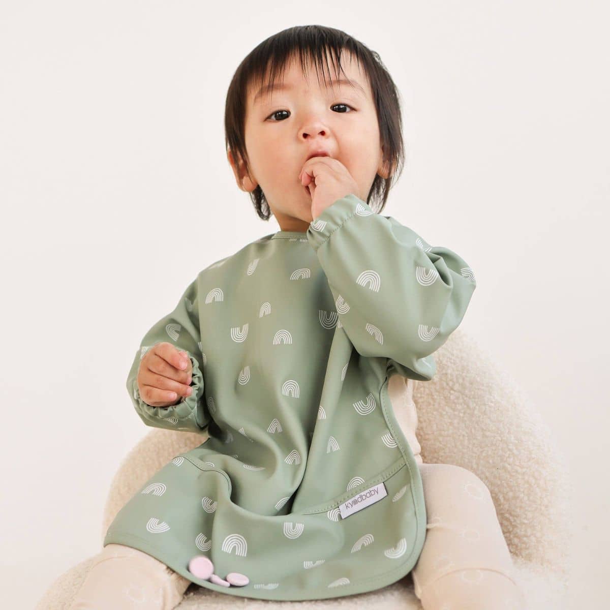 Kynd Baby Sleeved Messy Bib - Sage Rainbow
