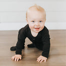 L'ovedbaby Organic Gl'oved Footed Overall - Black