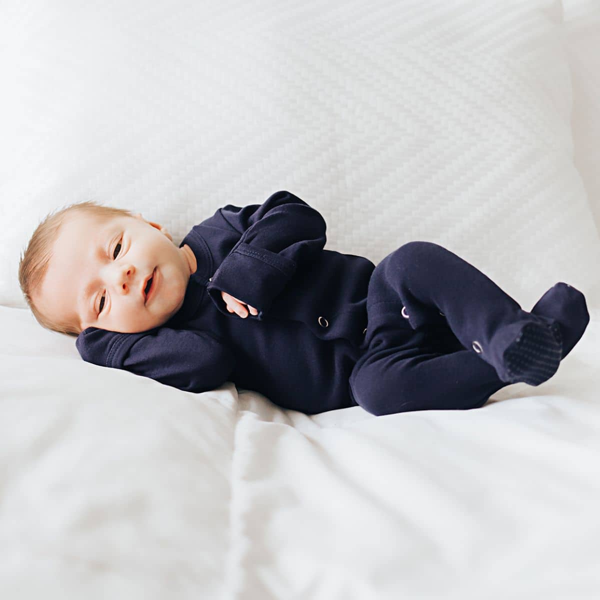 L'ovedbaby Organic Gl'oved Footed Overall - Navy