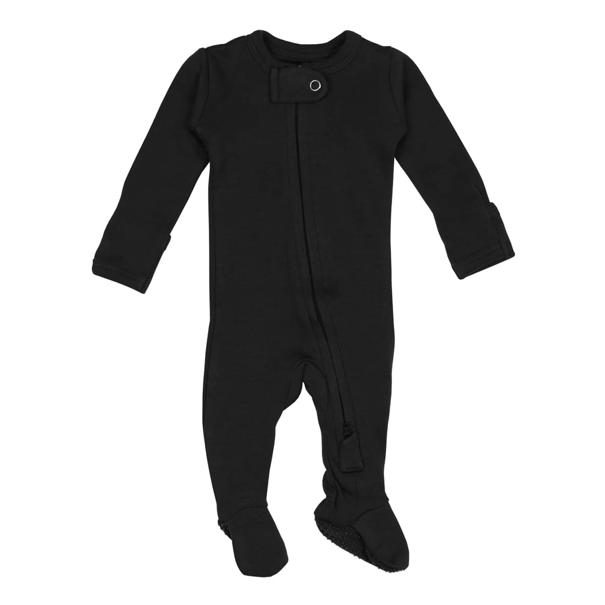 L'ovedbaby Organic 2-Way Zipper Footie - Black