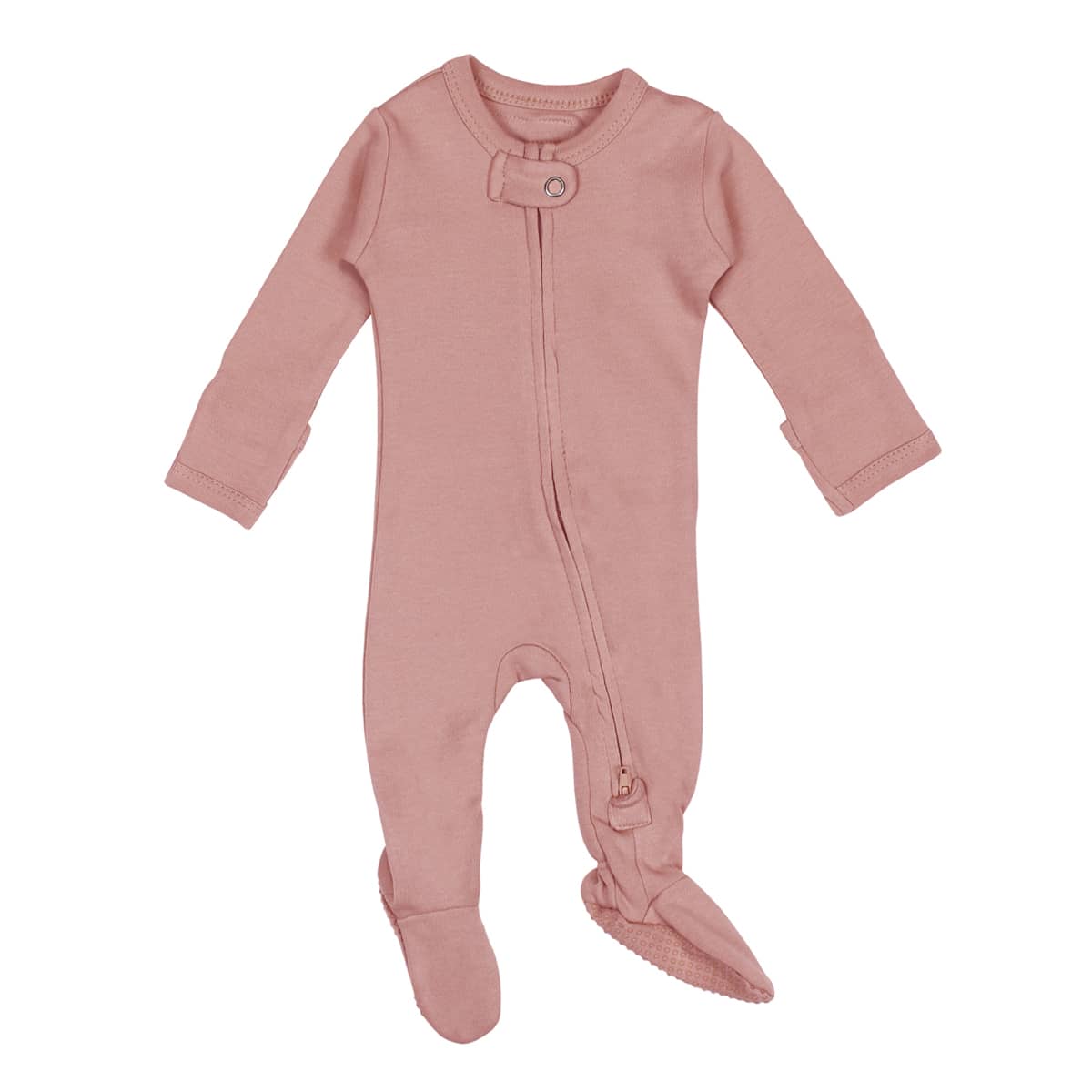 L'ovedbaby Organic 2-Way Zipper Footie - MauveL'ovedbaby Organic 2-Way Zipper Footie - Mauve