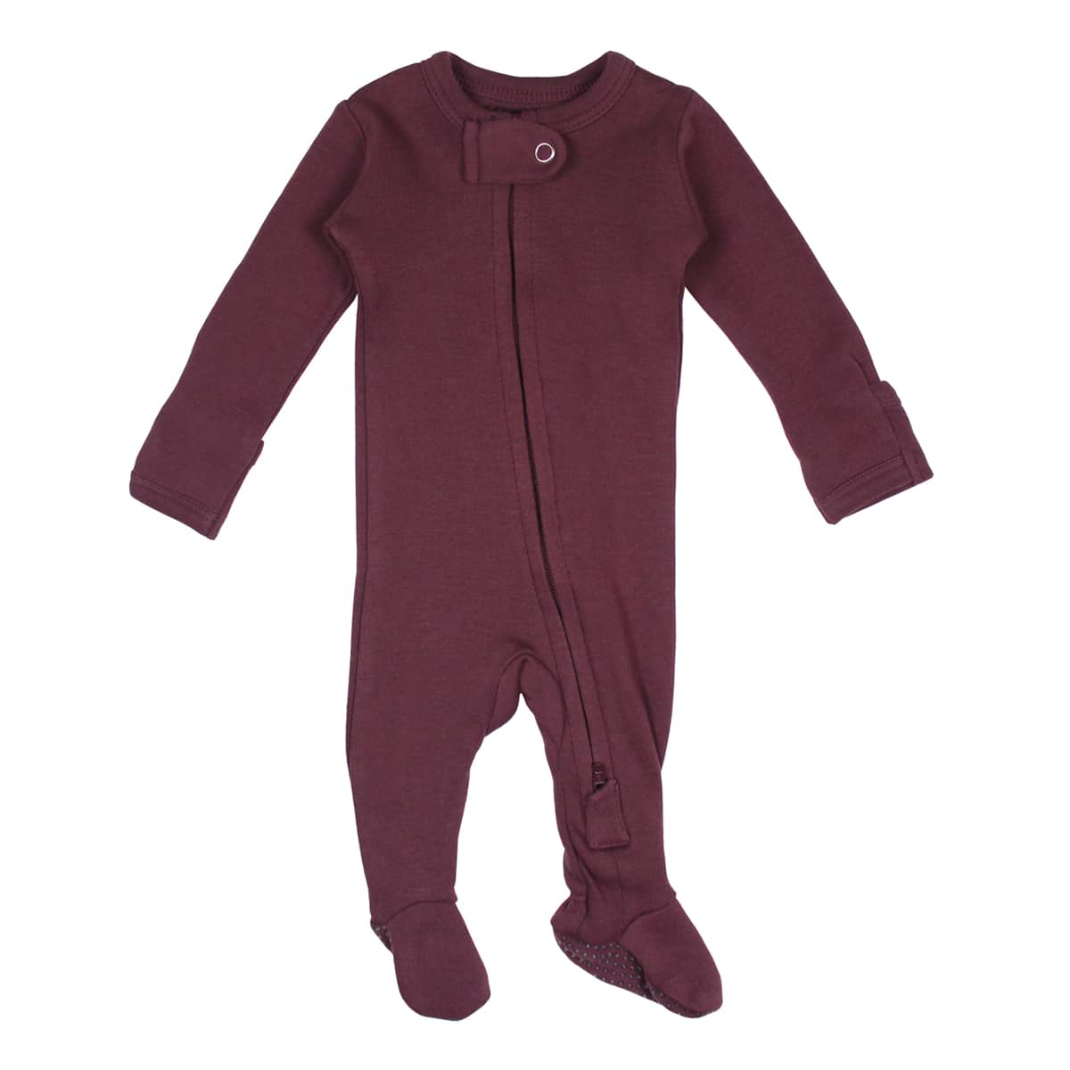 L'ovedbaby Organic 2-Way Zipper Footie - Plum