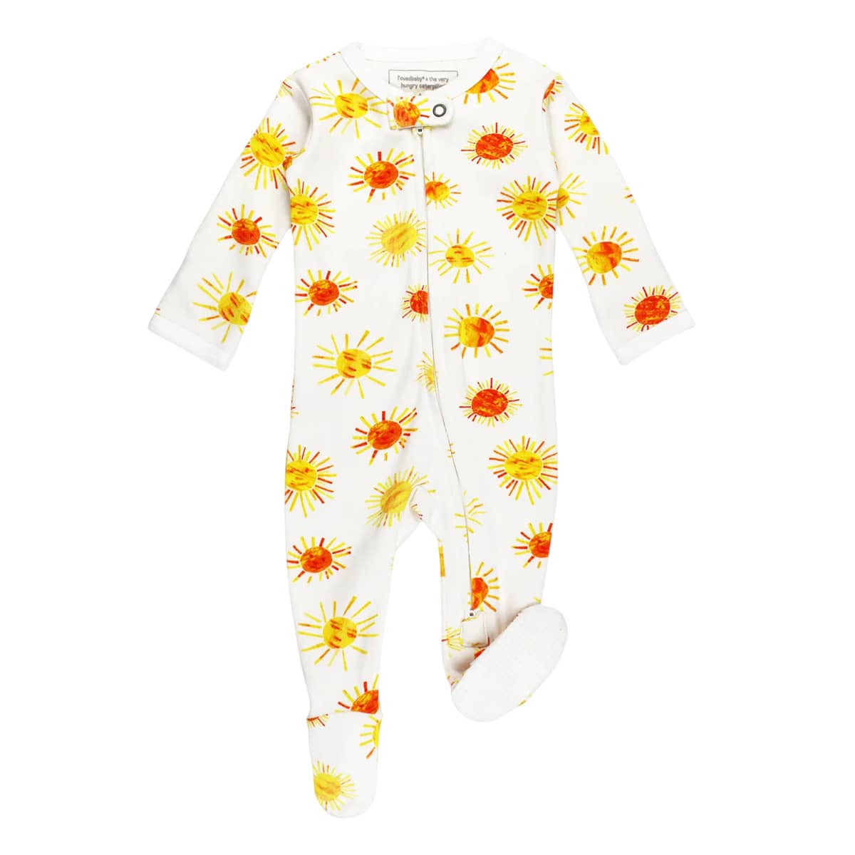 L'ovedbaby x The Very Hungry Caterpillar Organic 2-Way Zipper Footie - Suns