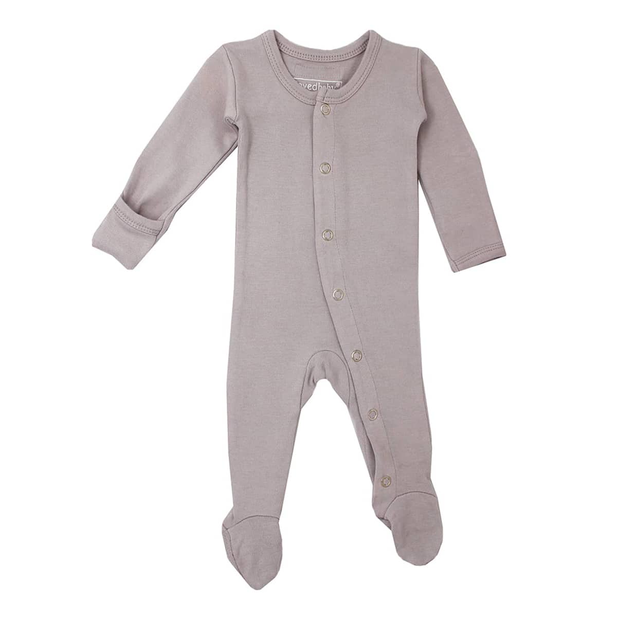 L'ovedbaby Organic Gl'oved Footed Overall - Light Grey