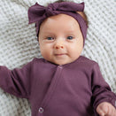 L'ovedbaby Organic Smocked Tie Headband - Plum