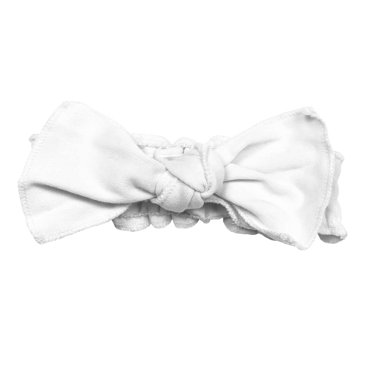 L'ovedbaby Organic Smocked Tie Headband - White