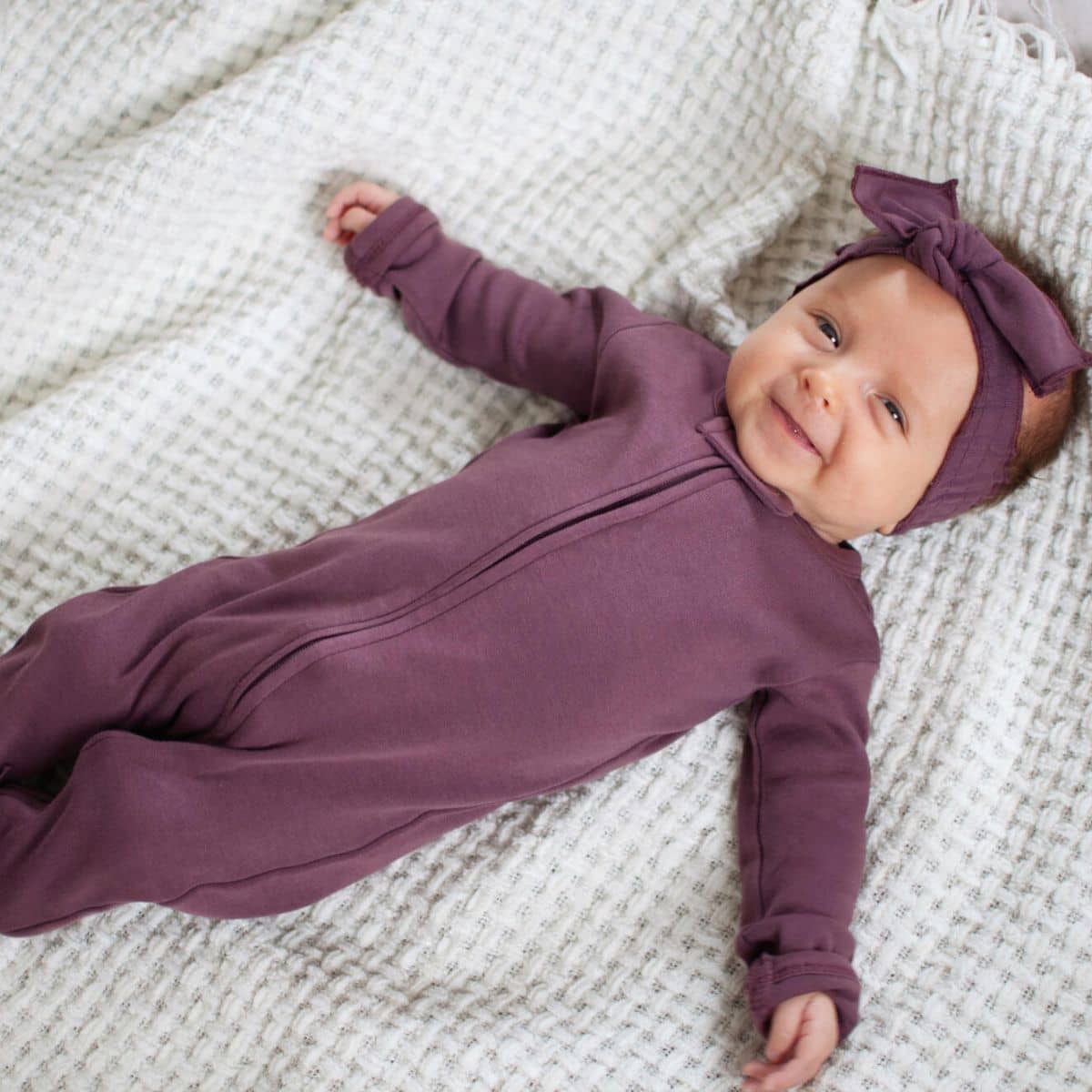 L'ovedbaby Organic Zipper Footed Overall - Plum