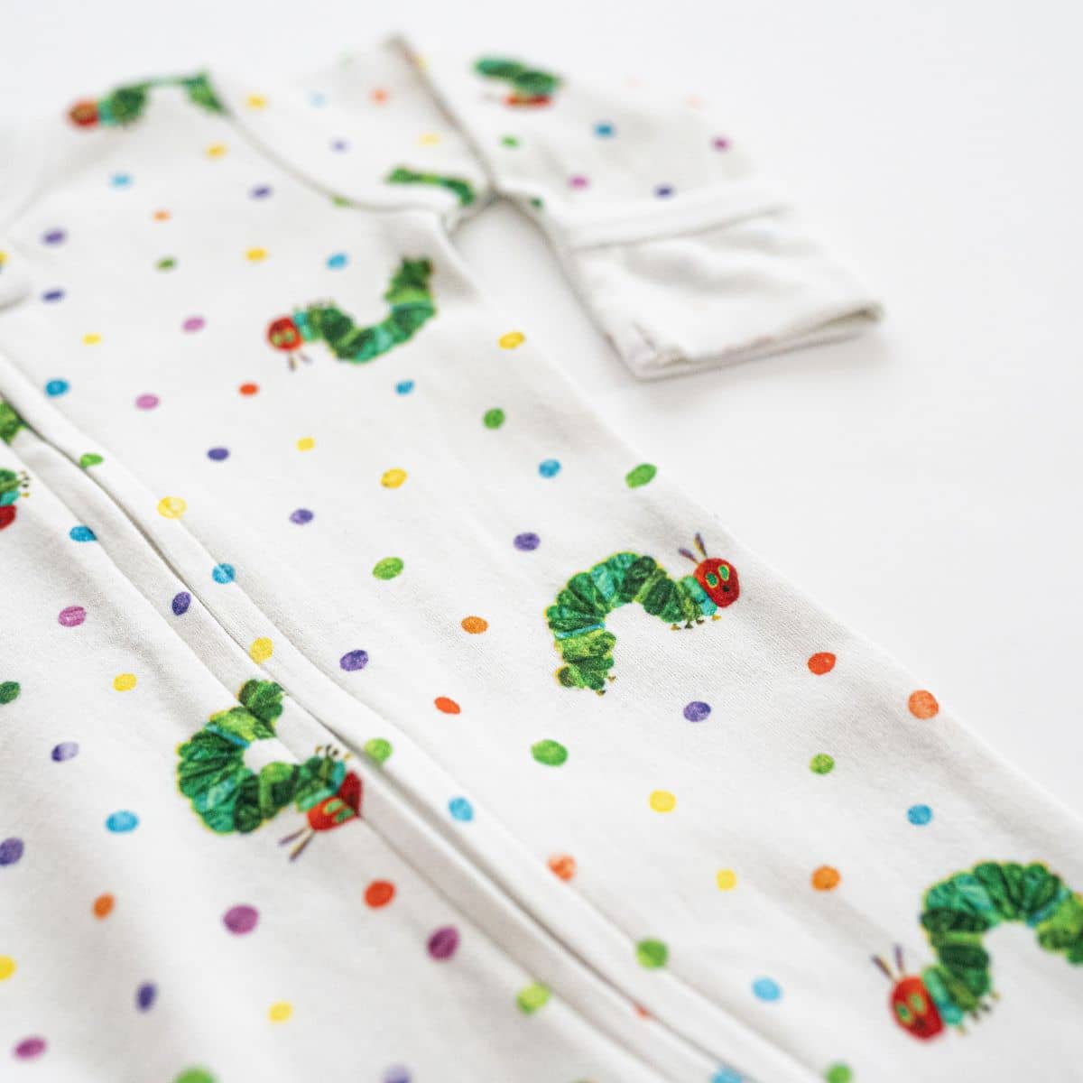 L'ovedbaby x The Very Hungry Caterpillar Organic 2-Way Zipper Footie - Caterpillar