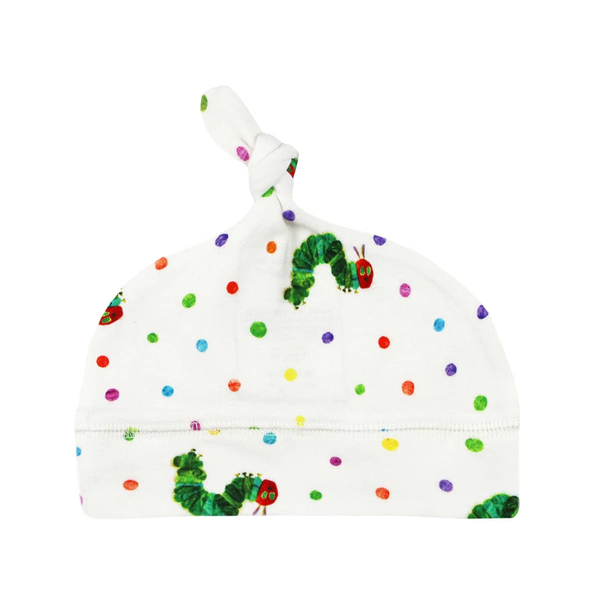L'ovedbaby x The Very Hungry Caterpillar Organic Banded Top-Knot Hat - Caterpillar