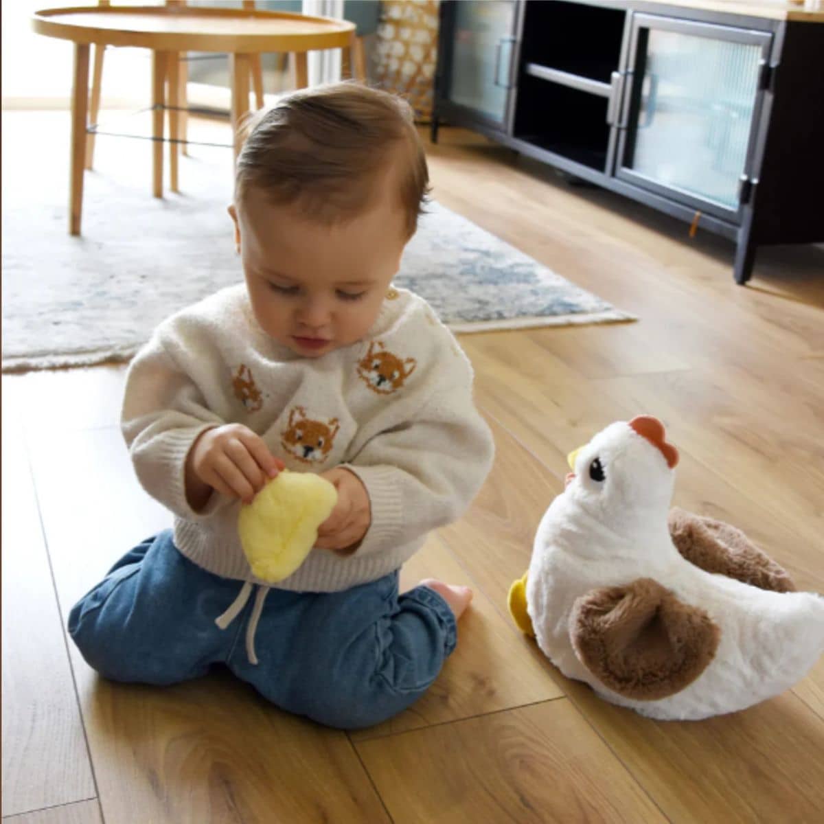 Les Ptipotos Mum & Baby Plush Toy - Pioupiou the Hen