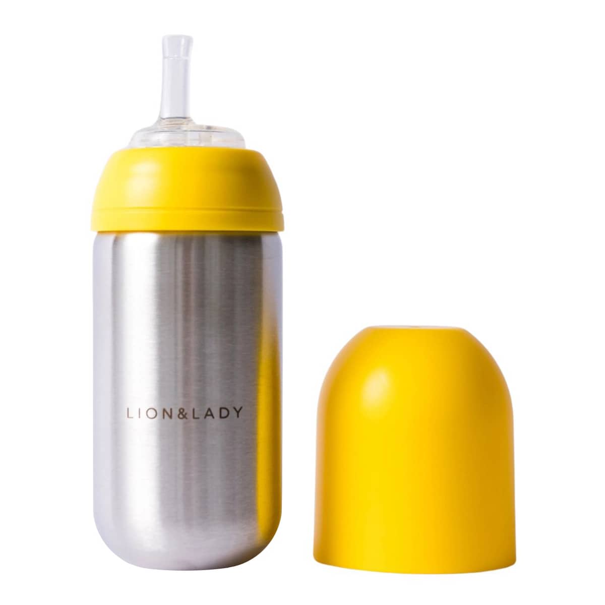 Lion & Lady Stainless Steel Toddler Straw Cup - 350ml - Yellow