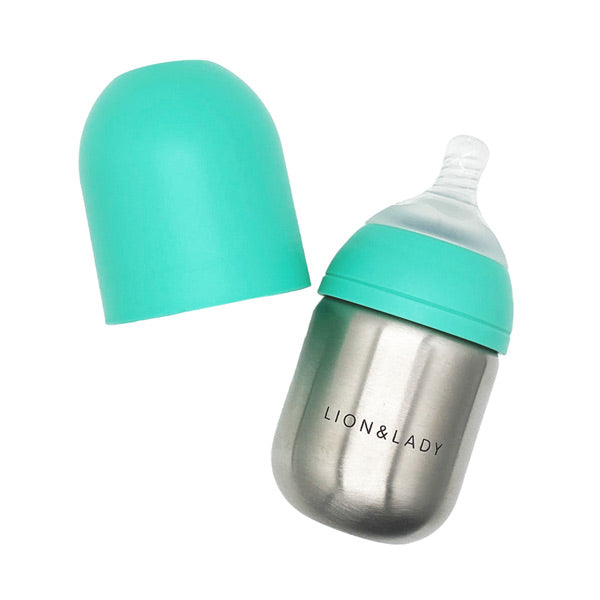 Lion & Lady Stainless Steel Baby Bottle - 210ml - Mint